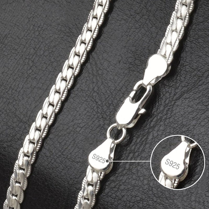 925 Sterling Silver 6mm Side Chain